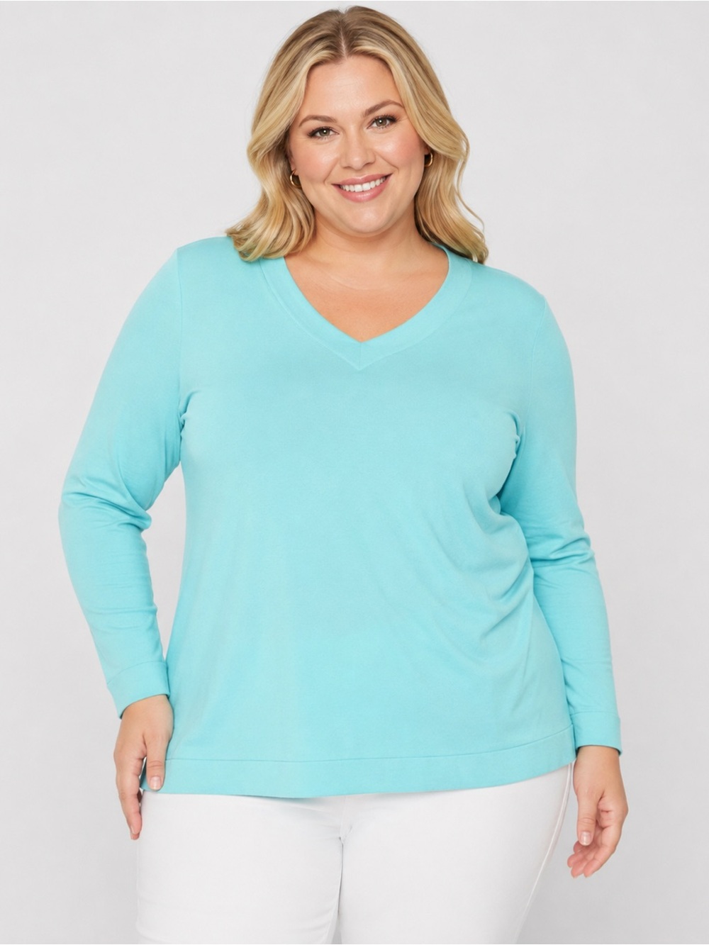 Talbots Woman Lightweight Sweater Sz 3X Aqua Blue V Neck Pullover Plus Size NWT